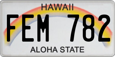 HI license plate FEM782