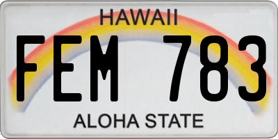HI license plate FEM783