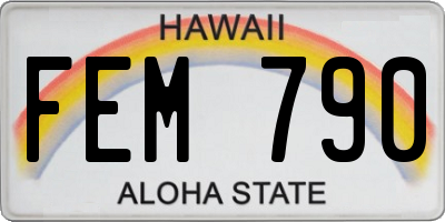 HI license plate FEM790