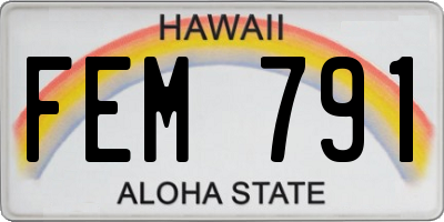 HI license plate FEM791