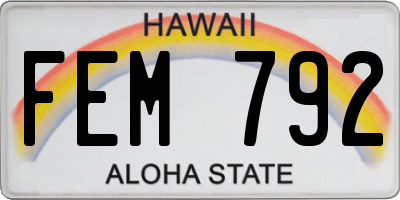 HI license plate FEM792