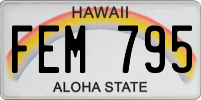 HI license plate FEM795