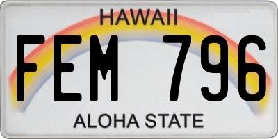 HI license plate FEM796