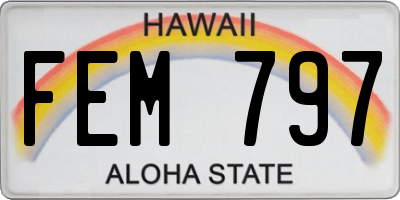 HI license plate FEM797