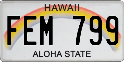 HI license plate FEM799