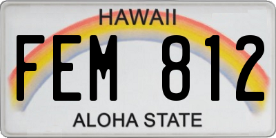 HI license plate FEM812