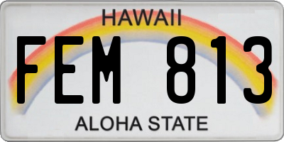 HI license plate FEM813
