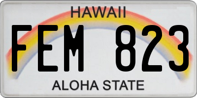 HI license plate FEM823