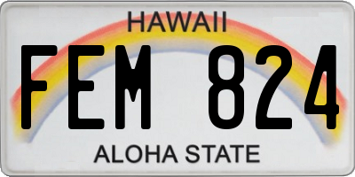 HI license plate FEM824