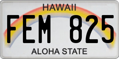 HI license plate FEM825