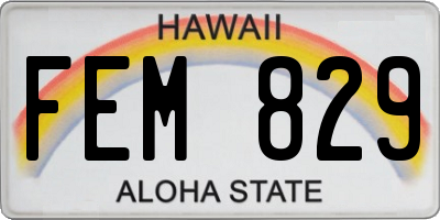 HI license plate FEM829