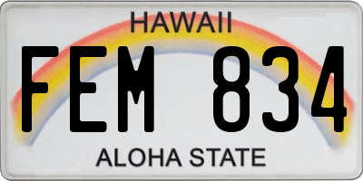HI license plate FEM834