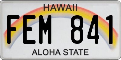 HI license plate FEM841
