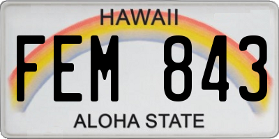 HI license plate FEM843