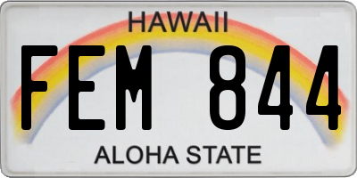 HI license plate FEM844