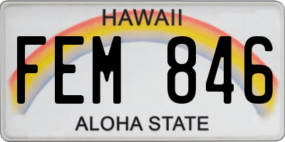 HI license plate FEM846