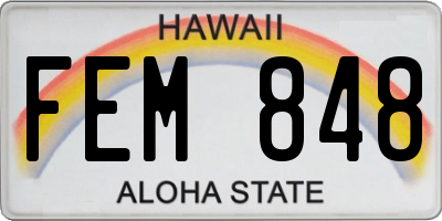 HI license plate FEM848