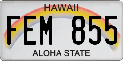 HI license plate FEM855