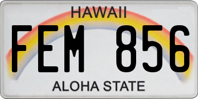 HI license plate FEM856