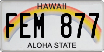 HI license plate FEM877