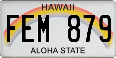 HI license plate FEM879