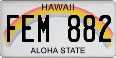 HI license plate FEM882