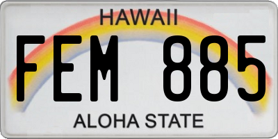 HI license plate FEM885