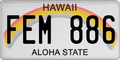HI license plate FEM886