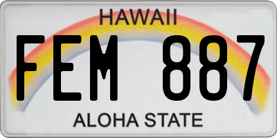 HI license plate FEM887