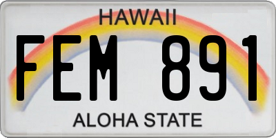 HI license plate FEM891