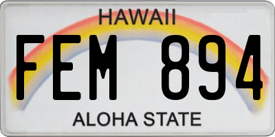 HI license plate FEM894