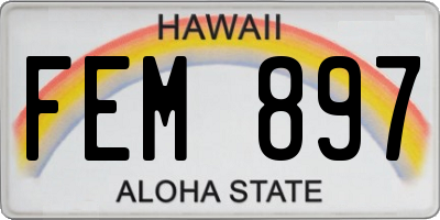 HI license plate FEM897