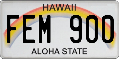 HI license plate FEM900
