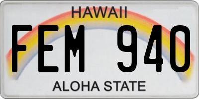 HI license plate FEM940