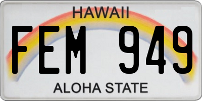 HI license plate FEM949