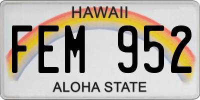 HI license plate FEM952