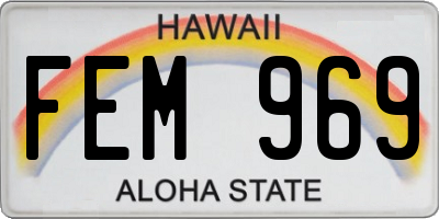 HI license plate FEM969