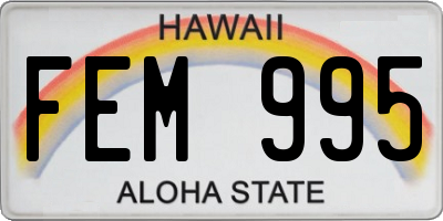 HI license plate FEM995