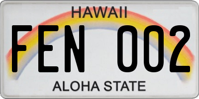 HI license plate FEN002