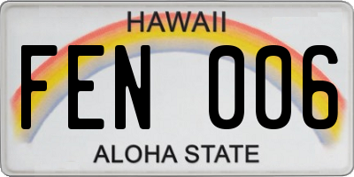 HI license plate FEN006