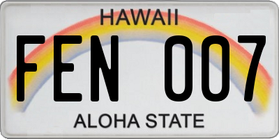 HI license plate FEN007