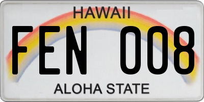 HI license plate FEN008