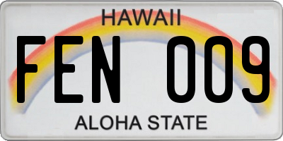 HI license plate FEN009