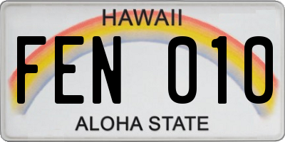 HI license plate FEN010
