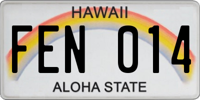HI license plate FEN014