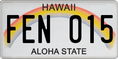 HI license plate FEN015