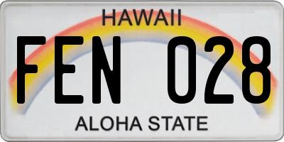 HI license plate FEN028