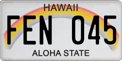 HI license plate FEN045