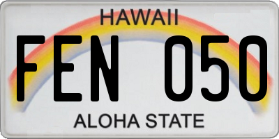 HI license plate FEN050