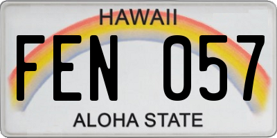 HI license plate FEN057